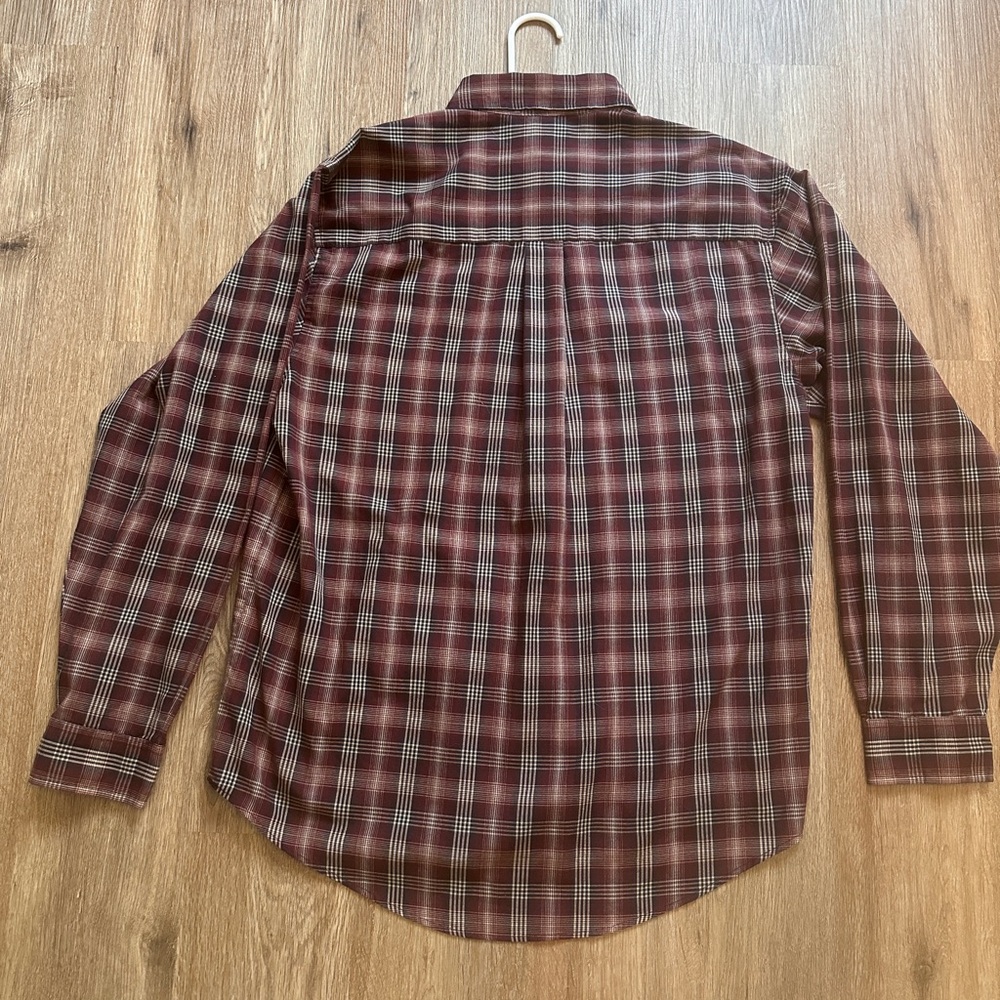 Cherokee Red and White Casual Button Down Shirt Classic Style